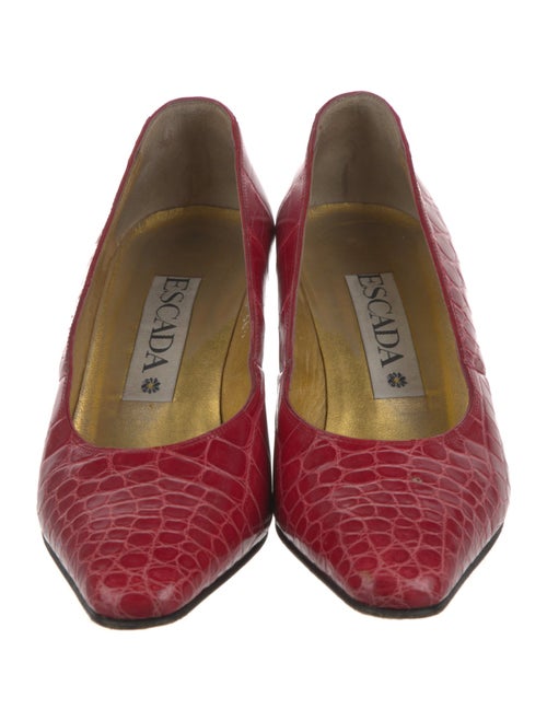 Escada Embossed Leather Pumps