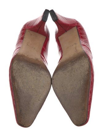 Escada Embossed Leather Pumps