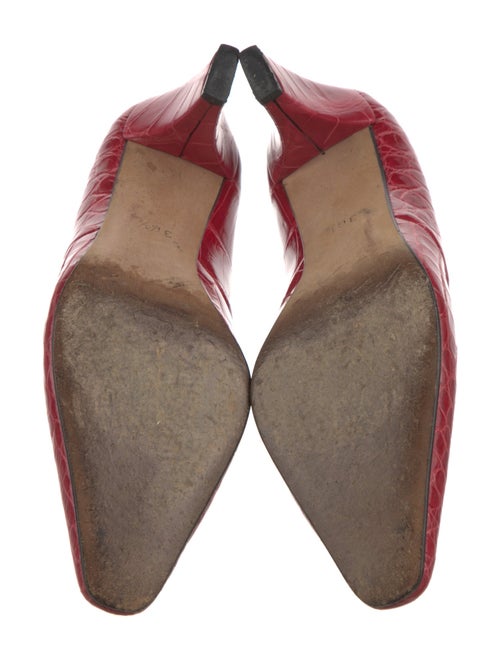 Escada Embossed Leather Pumps