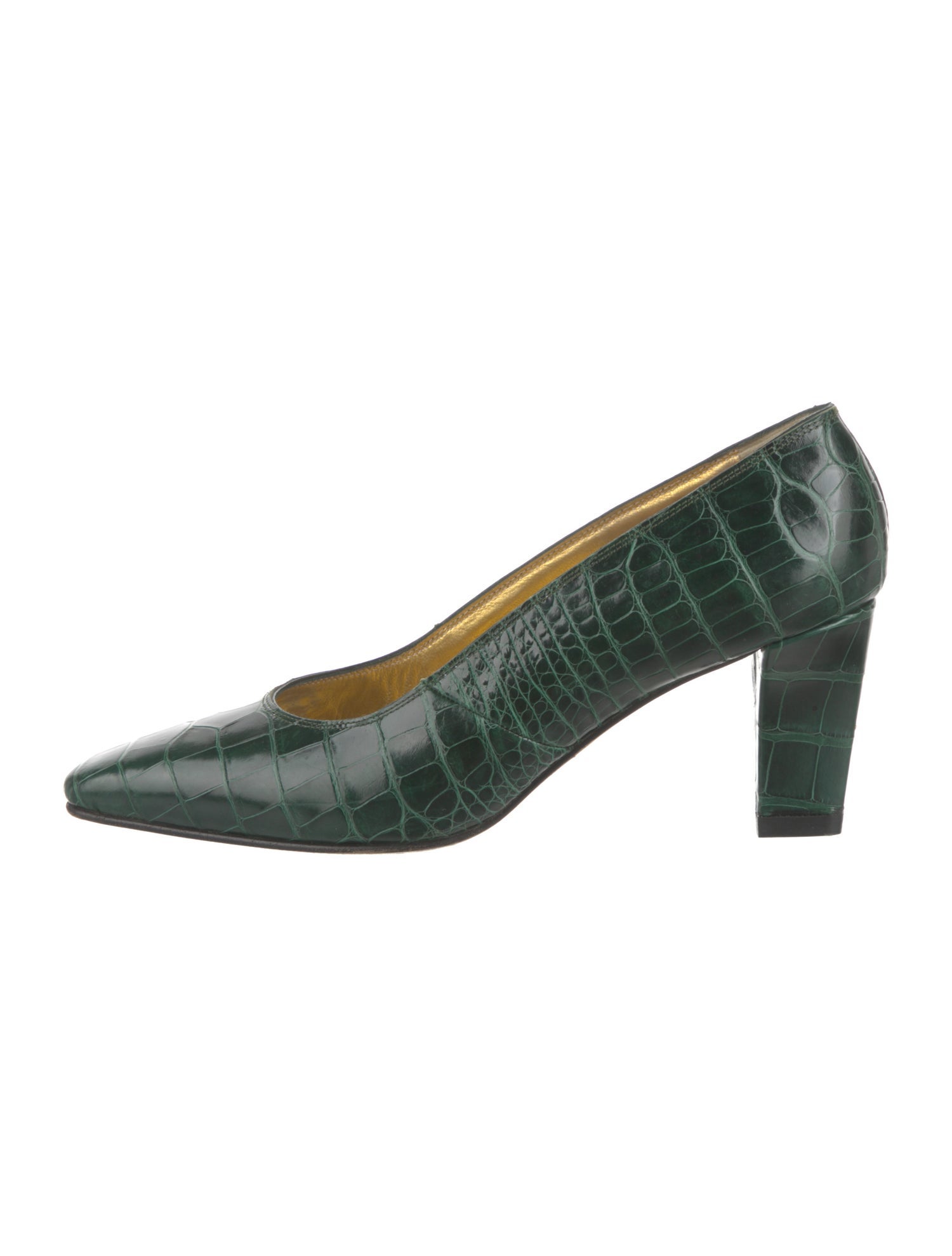 Escada Embossed Leather Pumps