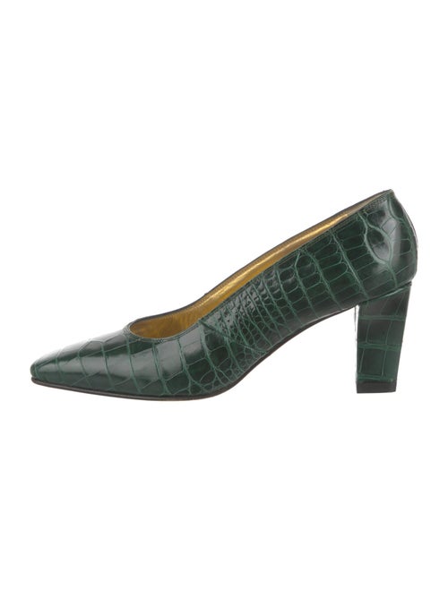 Escada Embossed Leather Pumps