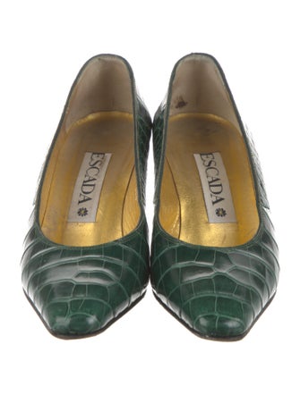 Escada Embossed Leather Pumps