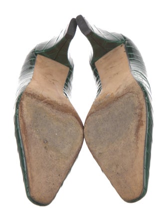 Escada Embossed Leather Pumps