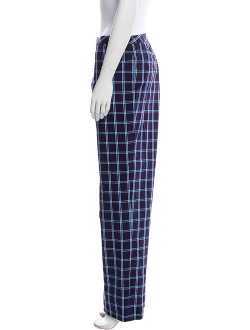 Escada Plaid Print Wide Leg Pants