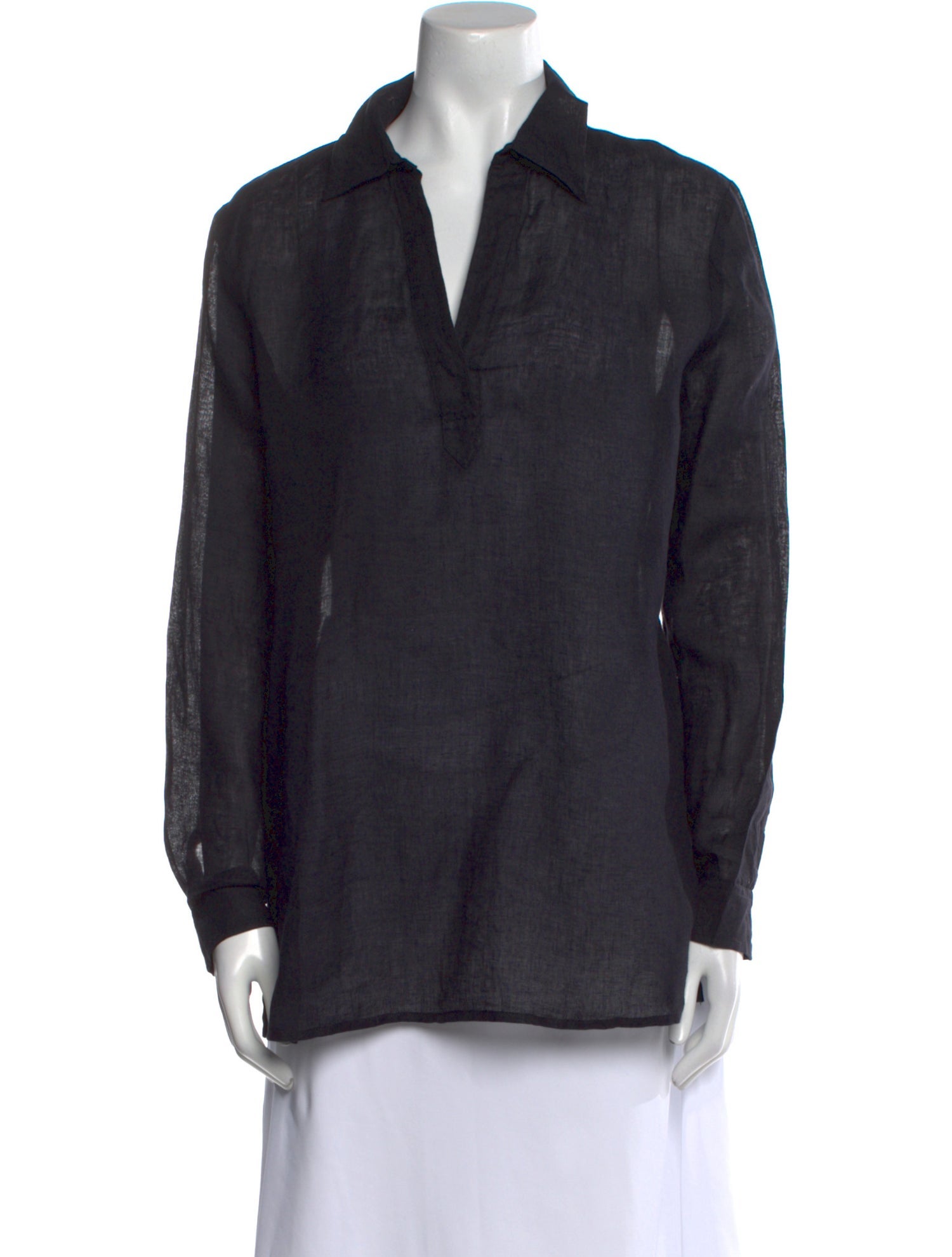 Escada Linen V-Neck Polo