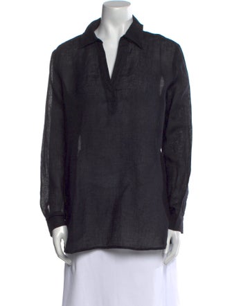 Escada Linen V-Neck Polo