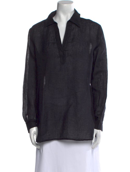 Escada Linen V-Neck Polo