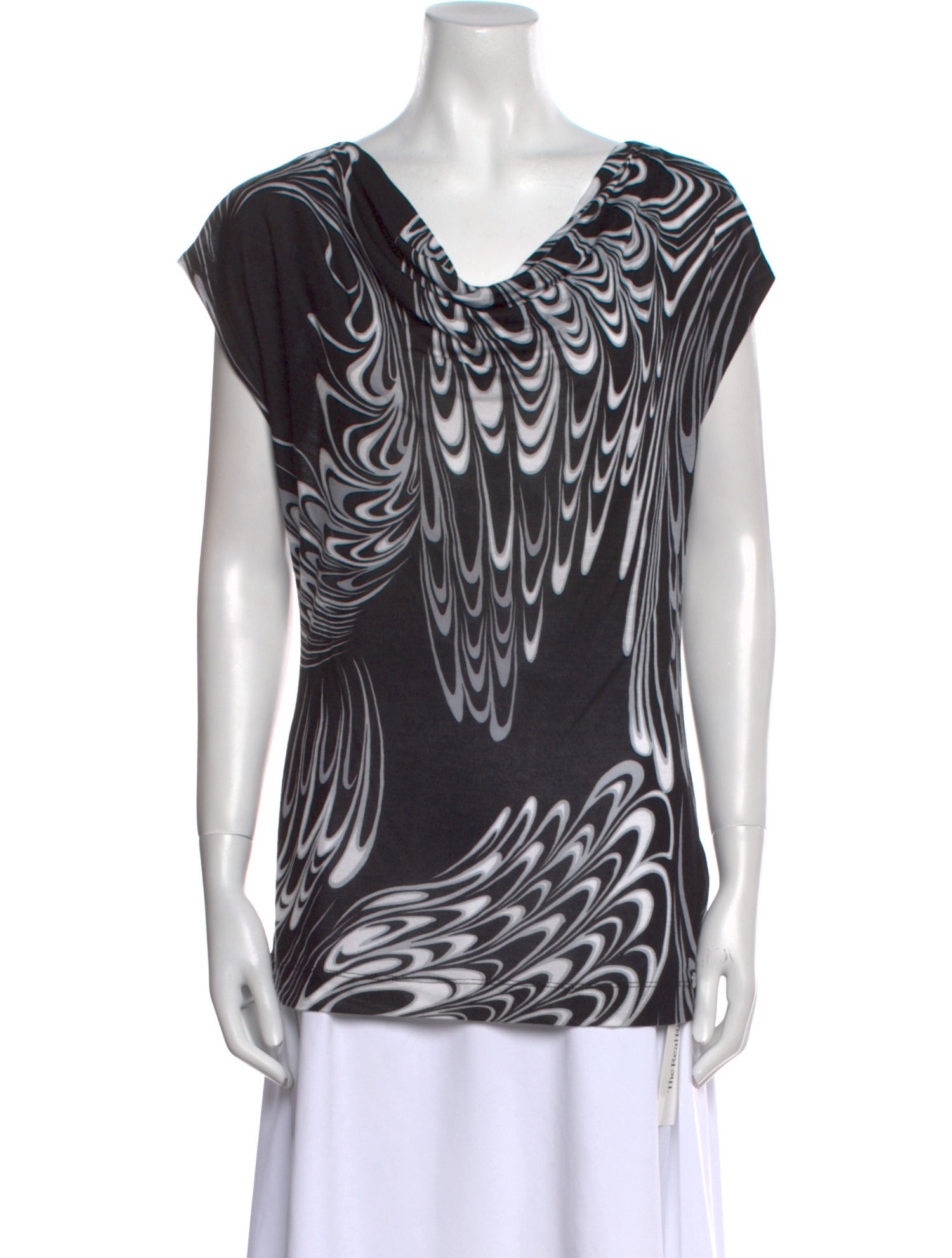 Escada Printed V-Neck Blouse