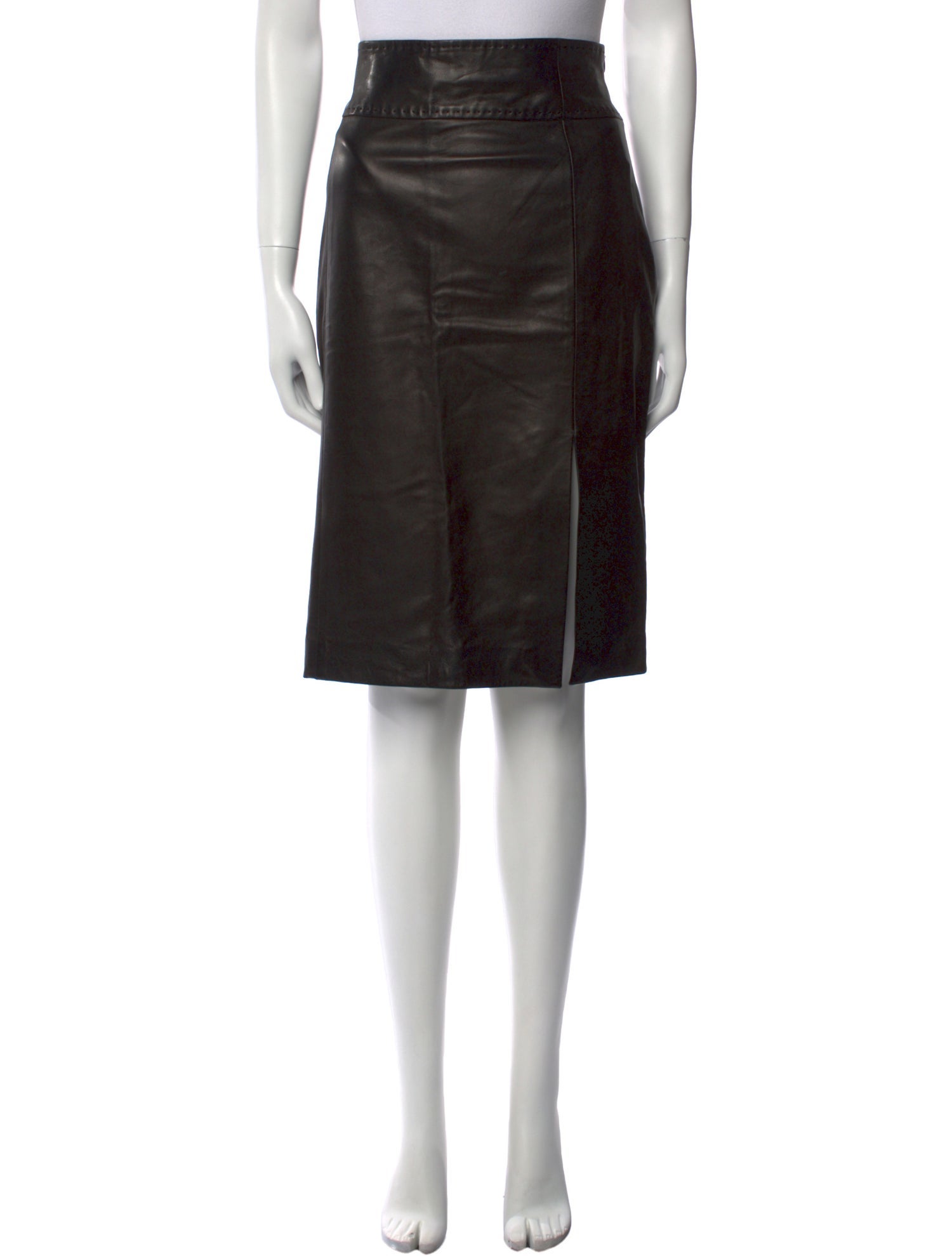 Escada Lambskin Knee-Length Skirt