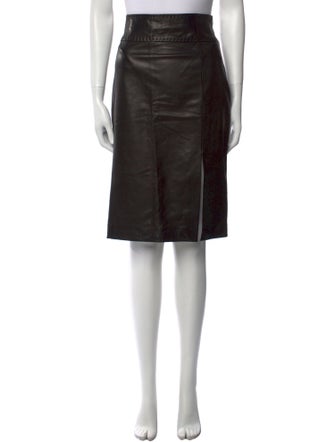 Escada Lambskin Knee-Length Skirt