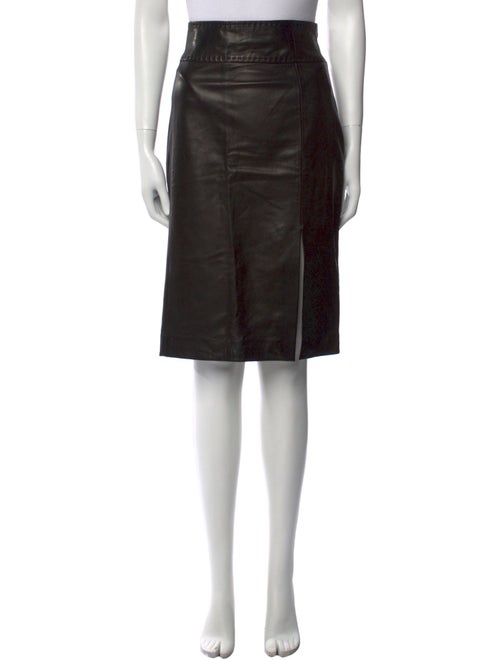 Escada Lambskin Knee-Length Skirt