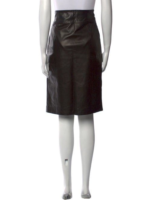 Escada Lambskin Knee-Length Skirt