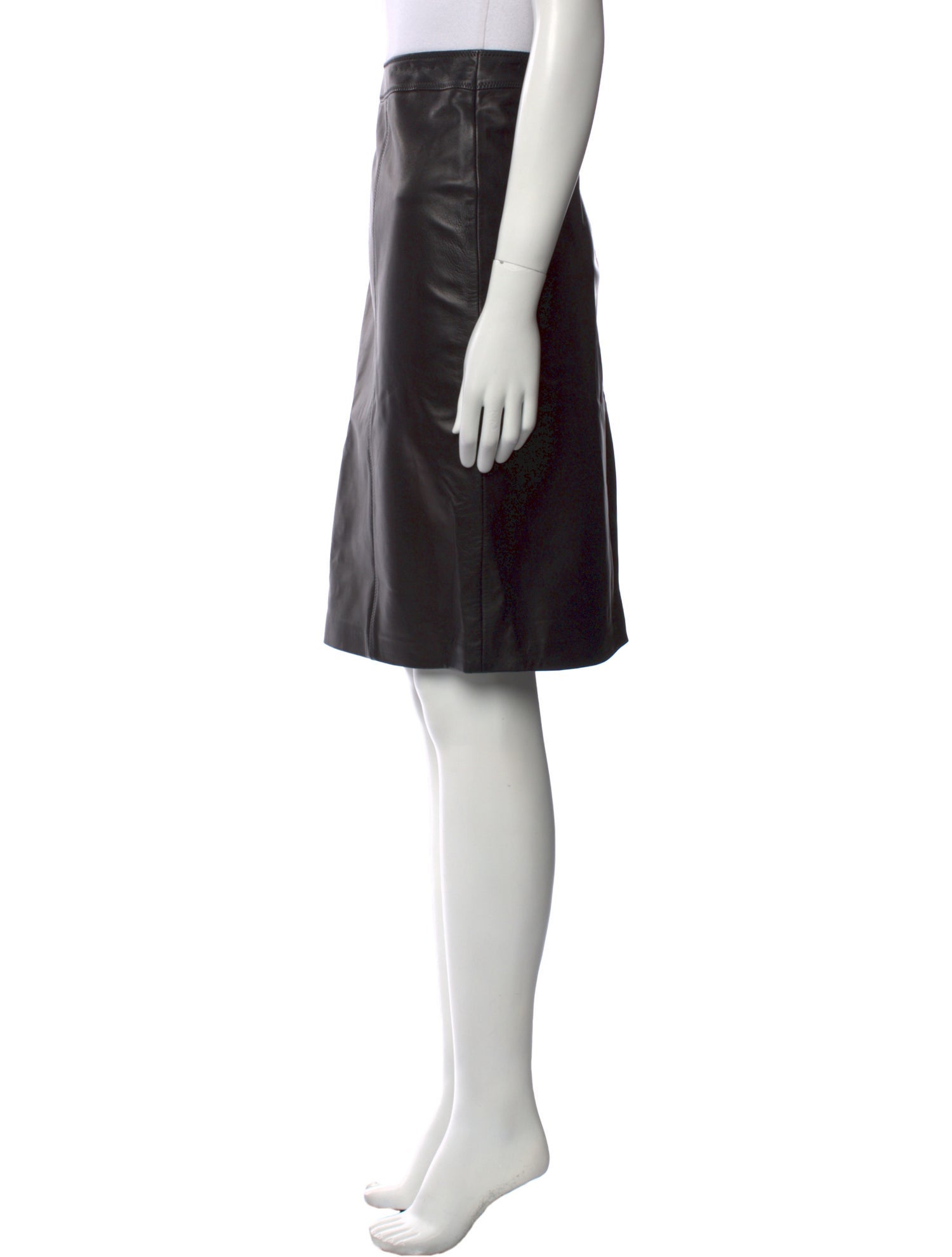 Escada Lambskin Knee-Length Skirt