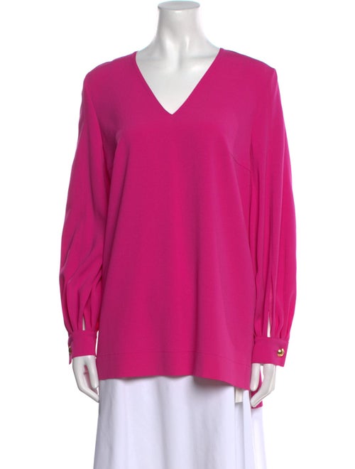 Escada V-Neck Long Sleeve Blouse