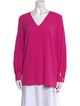 Escada V-Neck Long Sleeve Blouse