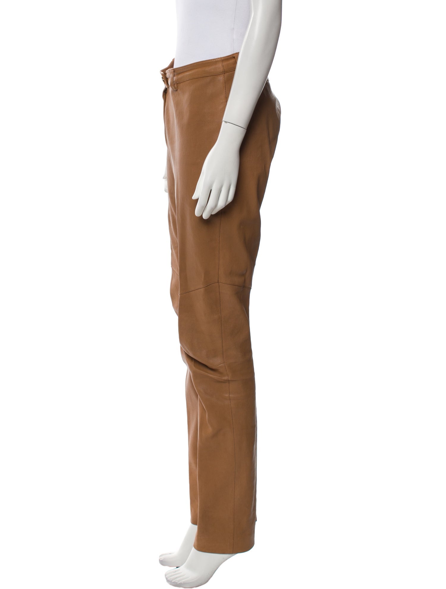 Escada Lamb Leather Straight Leg Pants