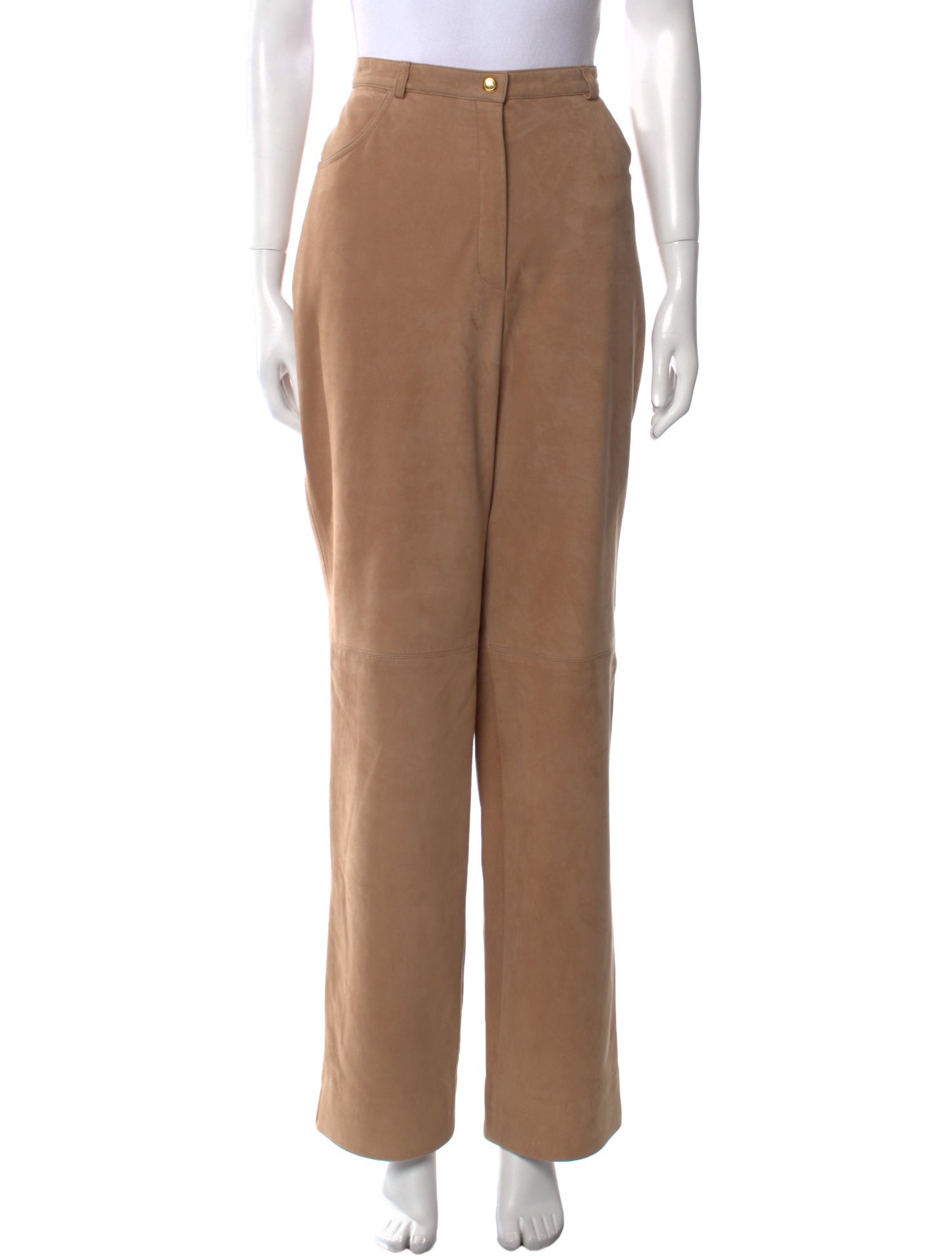 Escada Lambskin Straight Leg Pants