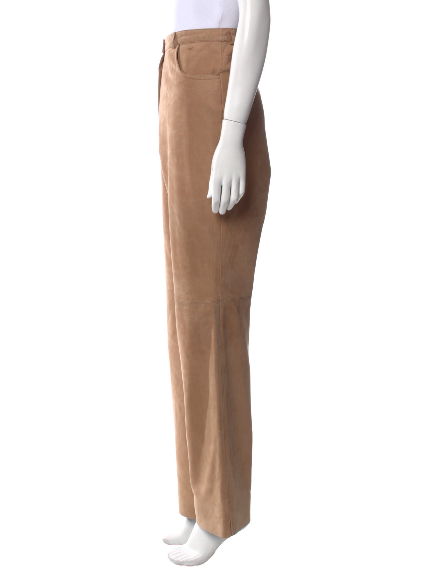 Escada Lambskin Straight Leg Pants