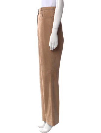 Escada Lambskin Straight Leg Pants