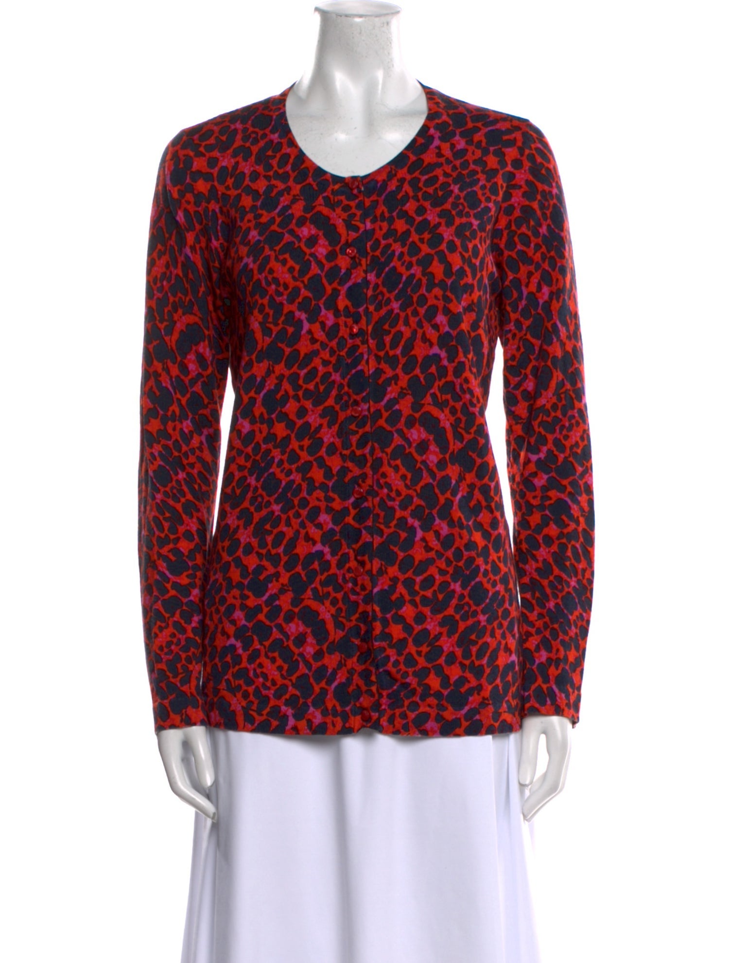 Escada Animal Print Crew Neck Top