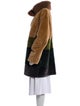 Escada Shearling Plaid Print Fur Coat