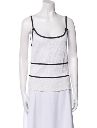 Escada Striped Scoop Neck Top