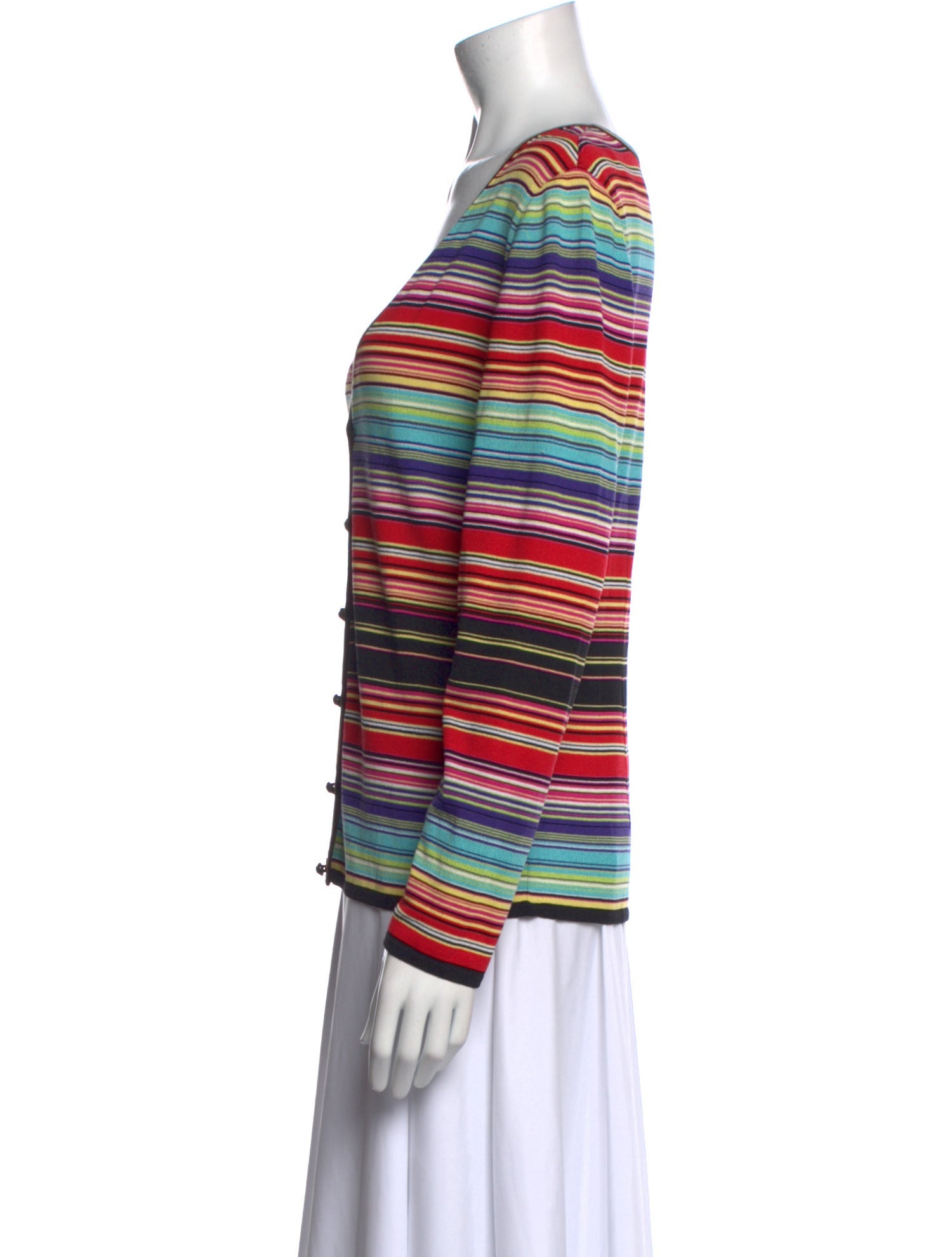 Escada Striped V-Neck Top