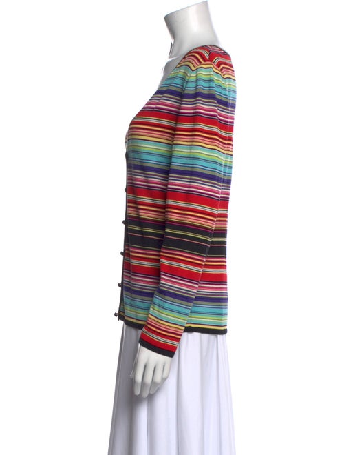 Escada Striped V-Neck Top