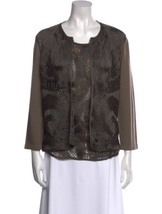 Escada Printed Scoop Neck Sweater