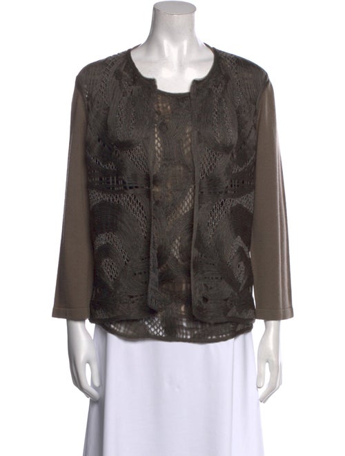 Escada Printed Scoop Neck Sweater