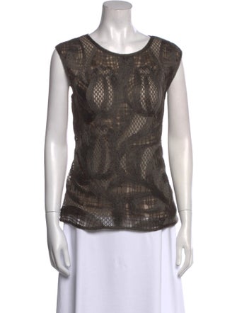 Escada Printed Scoop Neck Sweater