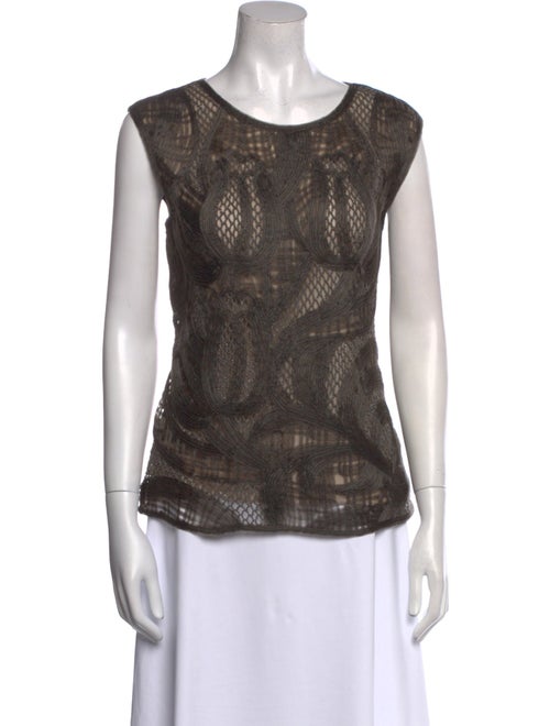 Escada Printed Scoop Neck Sweater