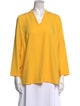 Escada V-Neck Three-Quarter Sleeve Blouse
