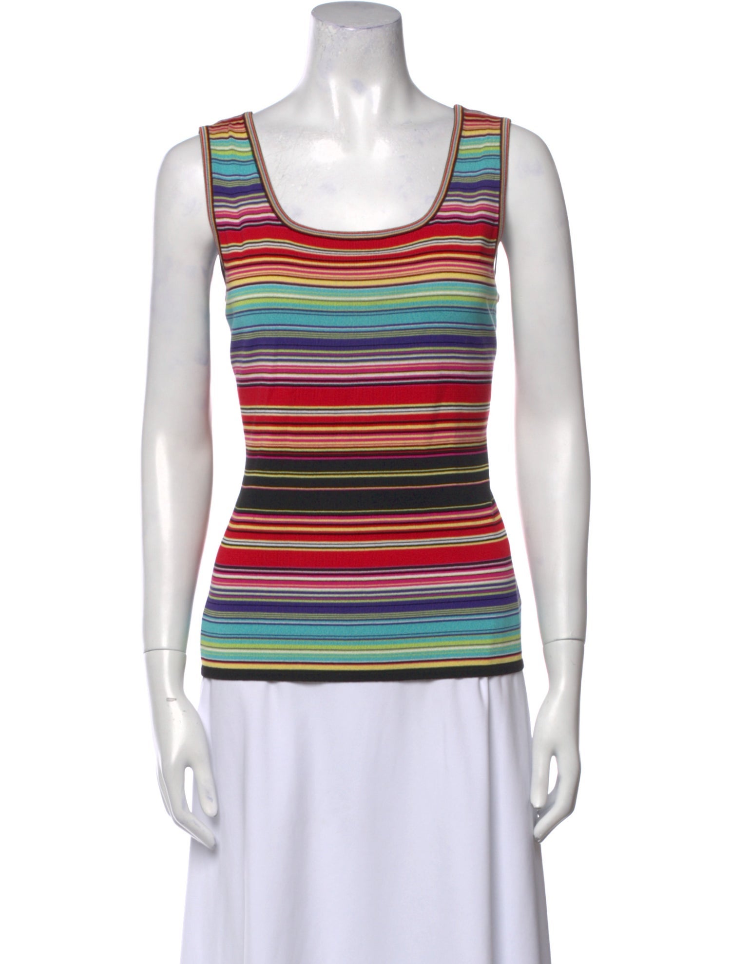 Escada Striped Scoop Neck Top