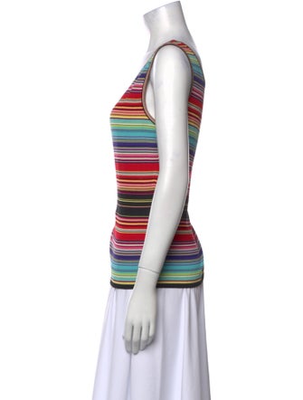 Escada Striped Scoop Neck Top