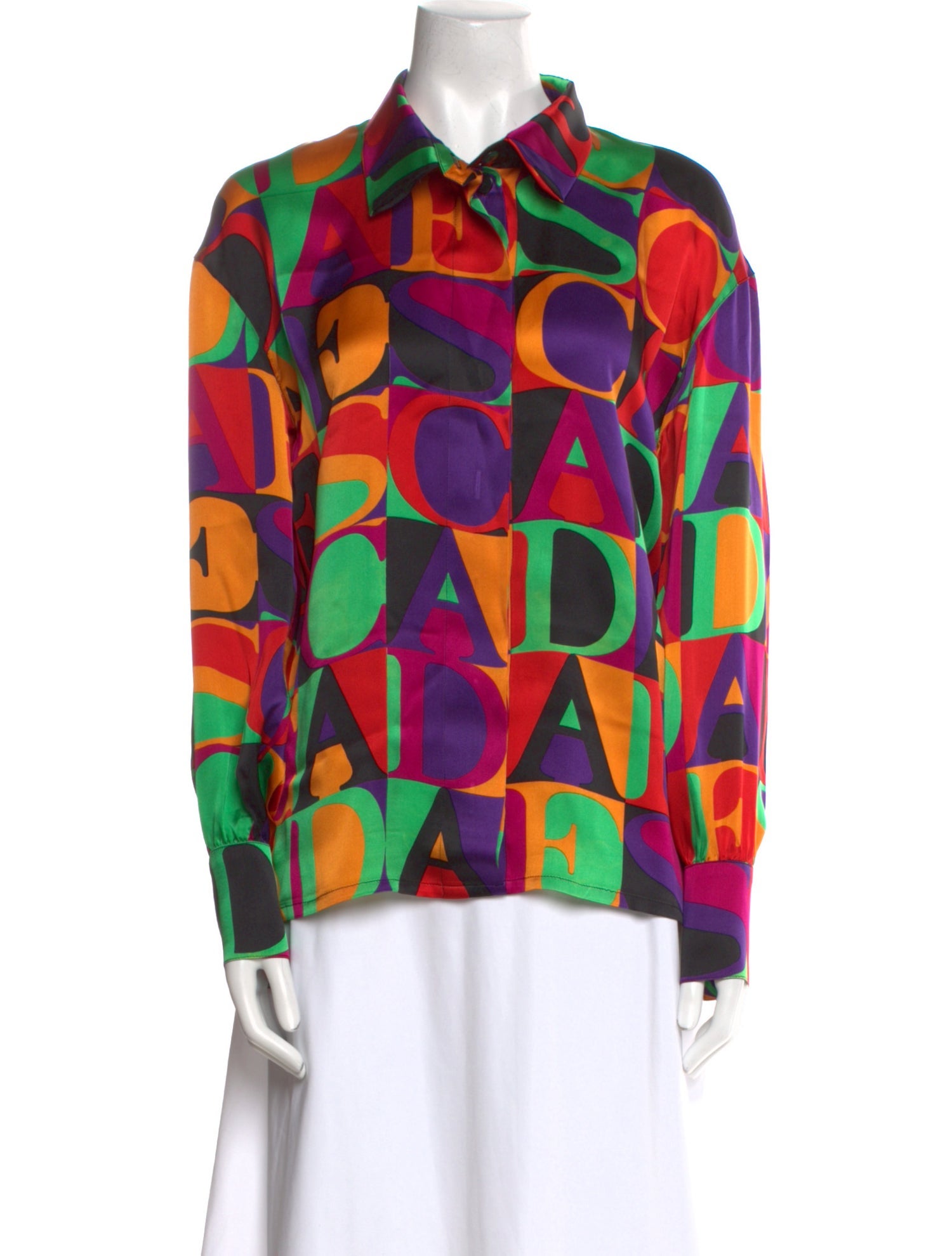 Escada Silk Printed Button-Up Top