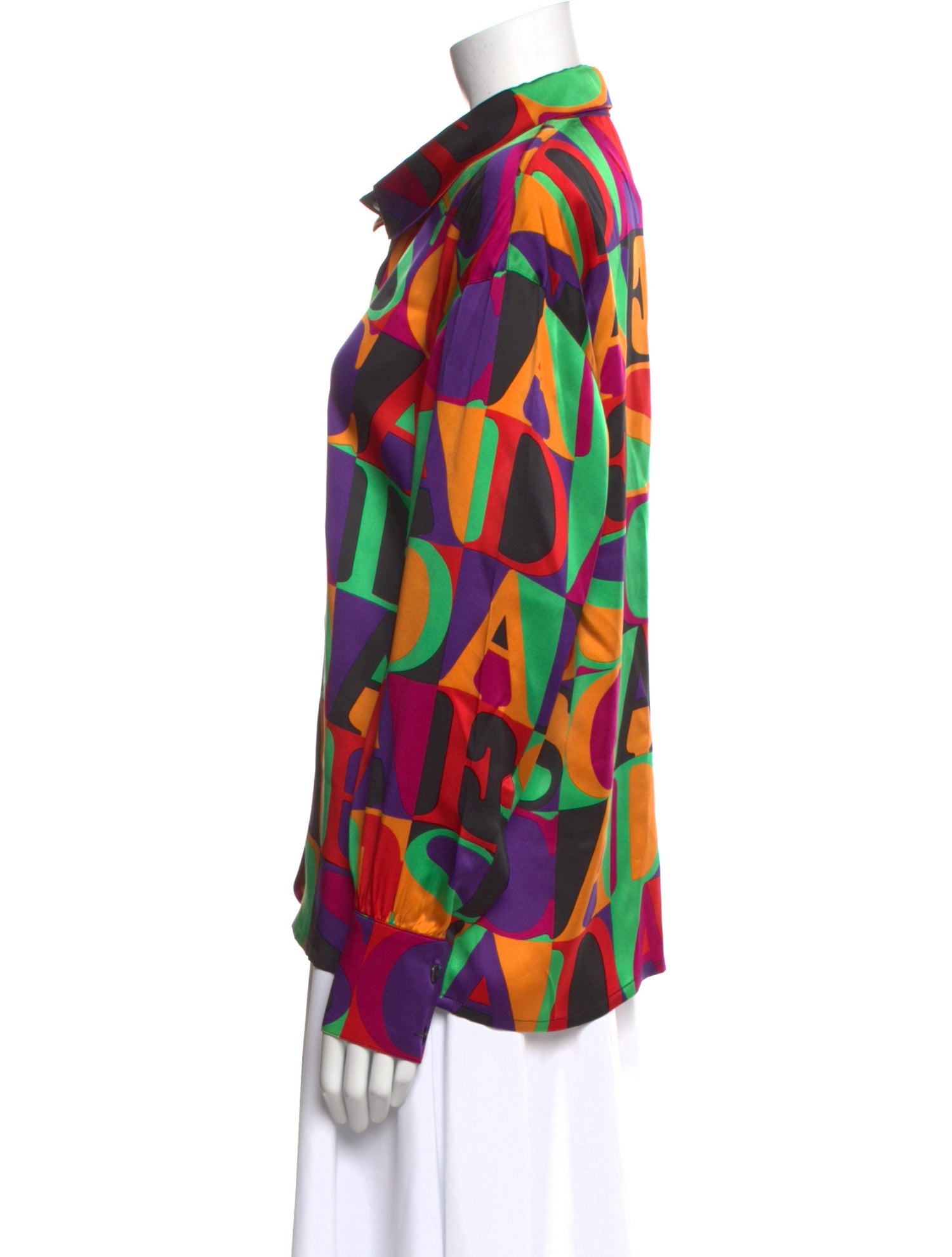 Escada Silk Printed Button-Up Top