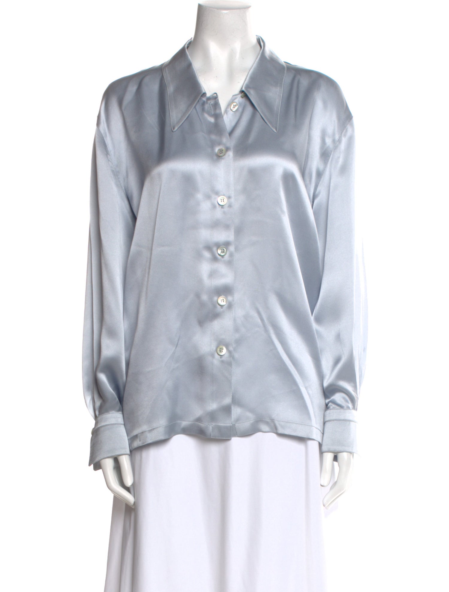 Escada Silk Long Sleeve Button-Up Top
