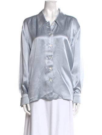 Escada Silk Long Sleeve Button-Up Top