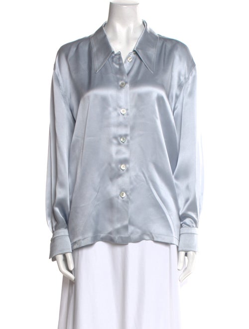 Escada Silk Long Sleeve Button-Up Top