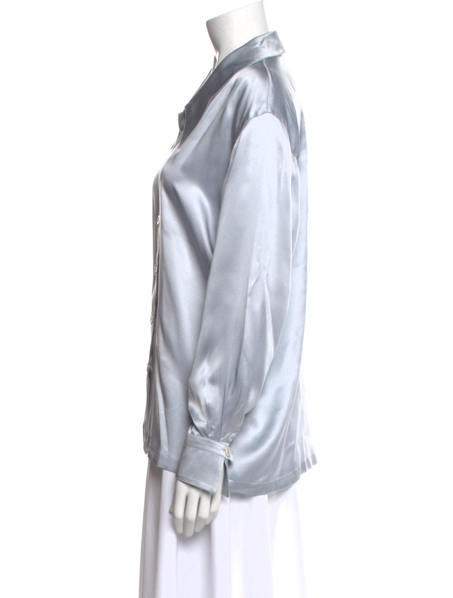 Escada Silk Long Sleeve Button-Up Top