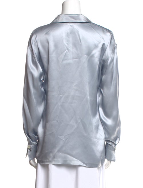 Escada Silk Long Sleeve Button-Up Top