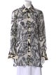 Escada Printed Long Sleeve Button-Up Top