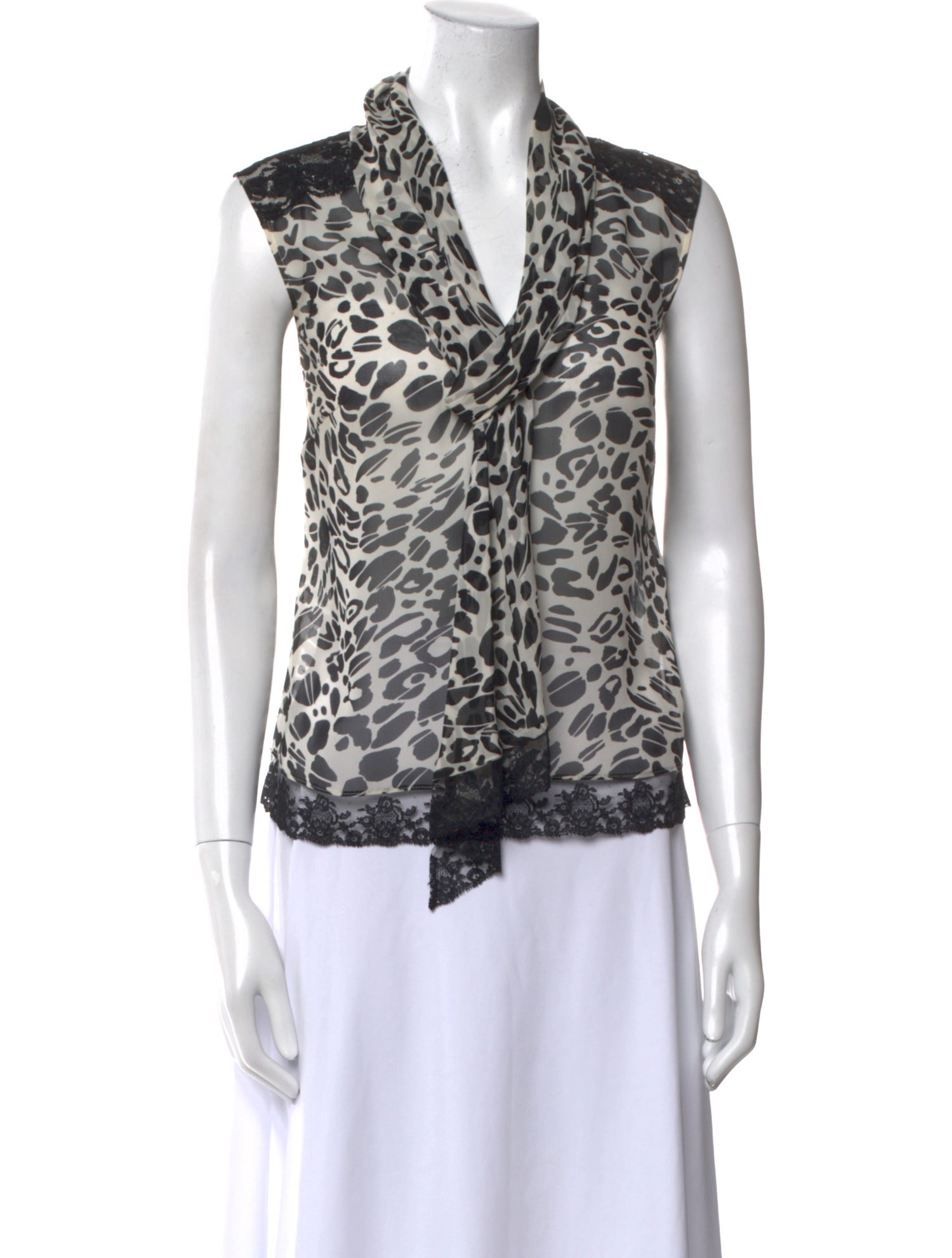 Escada Silk Animal Print Top