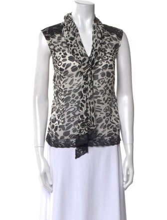Escada Silk Animal Print Top