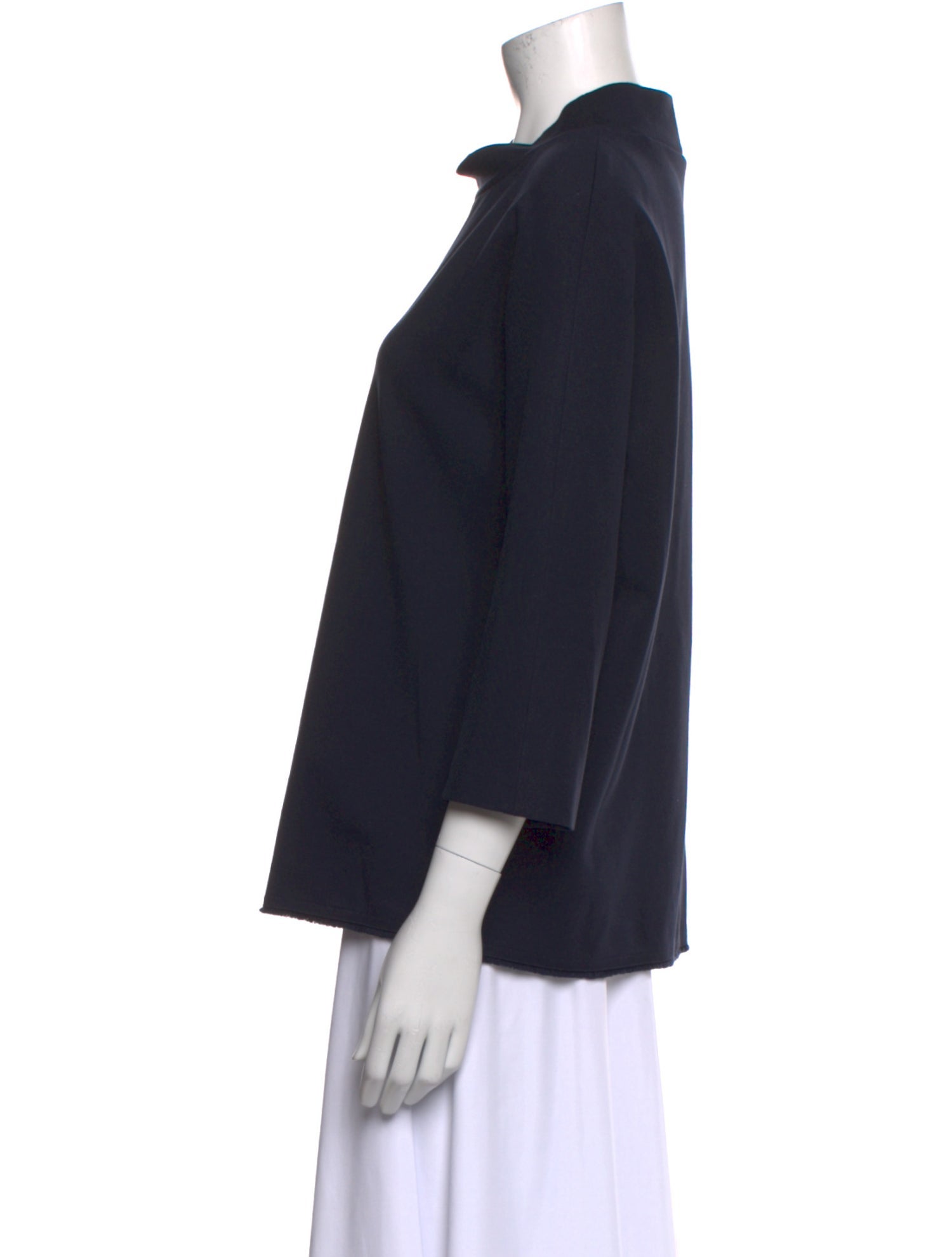 Escada Mock Neck Three-Quarter Sleeve Sweatshirt