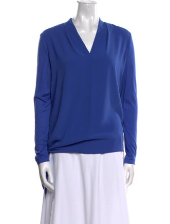 Escada V-Neck Long Sleeve Blouse