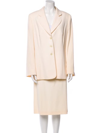 Escada Wool Mesh Accents Skirt Suit