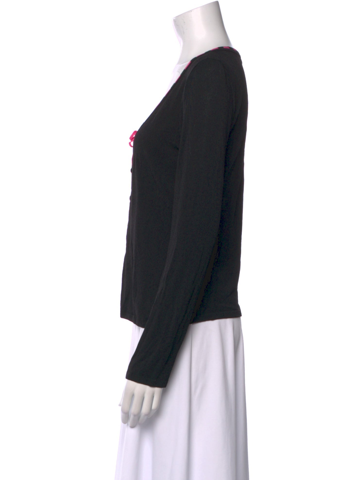 Escada V-Neck Long Sleeve Crop Top