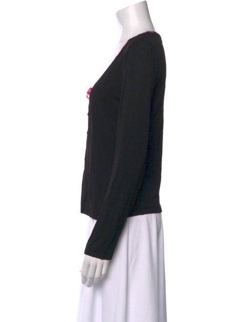 Escada V-Neck Long Sleeve Crop Top